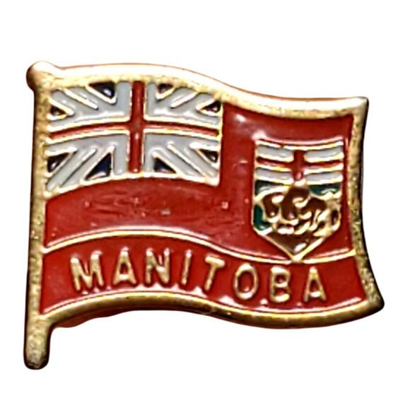 Vintage Manitoba Canada Provincial Flag Lapel Pin Enamel - Picture 1 of 3